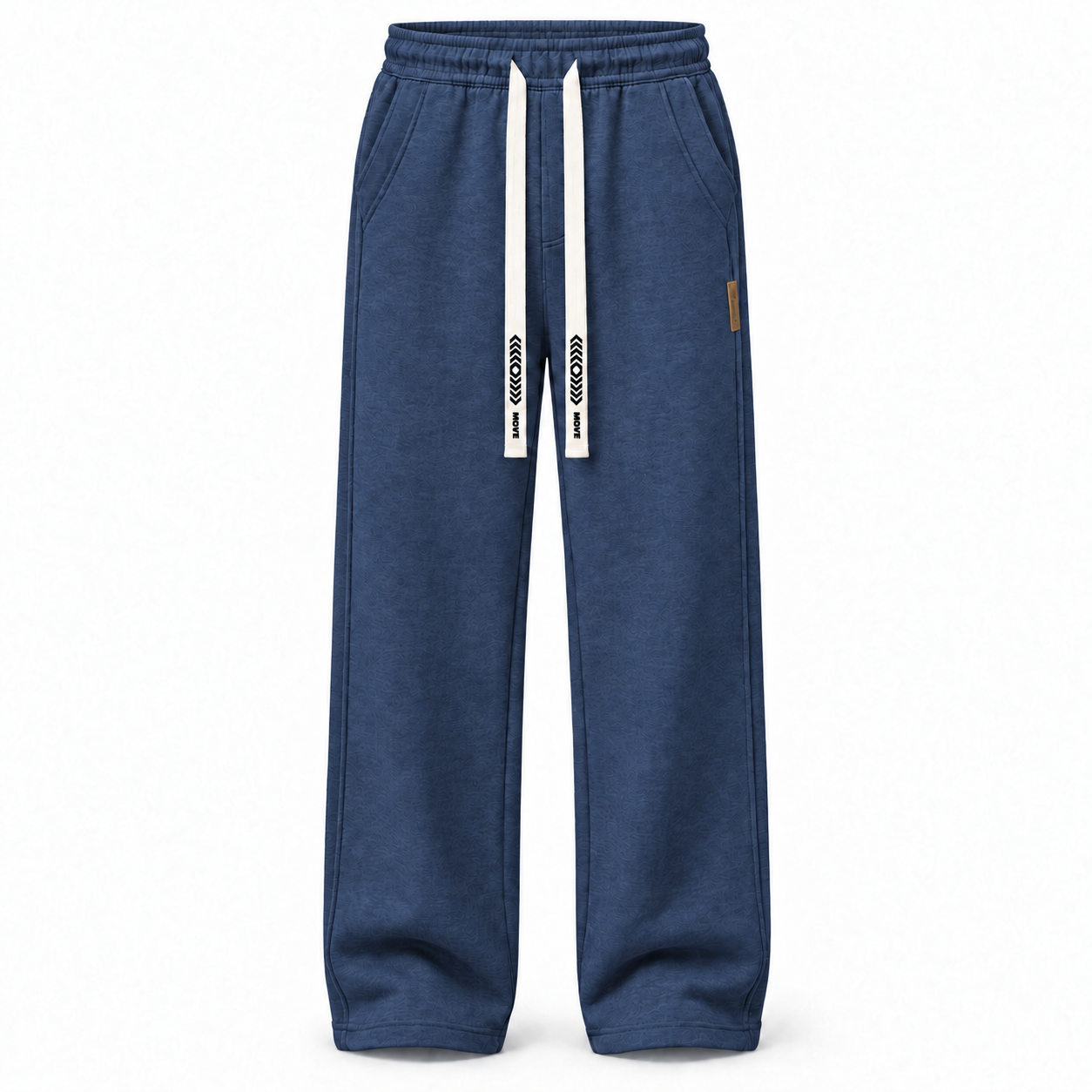 Single Royal Blue men's heavyweight straight-leg drawstring pants