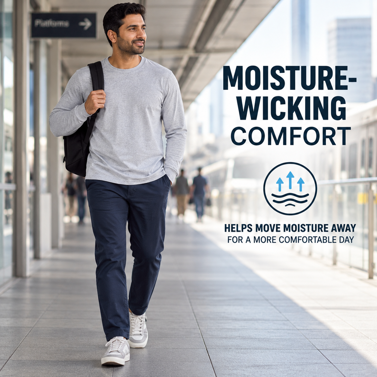 Moisture-wicking comfort in everyday use