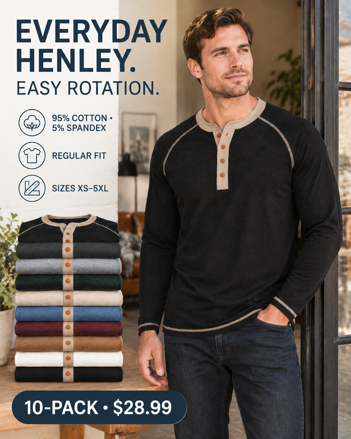 Everyday Henley value overview