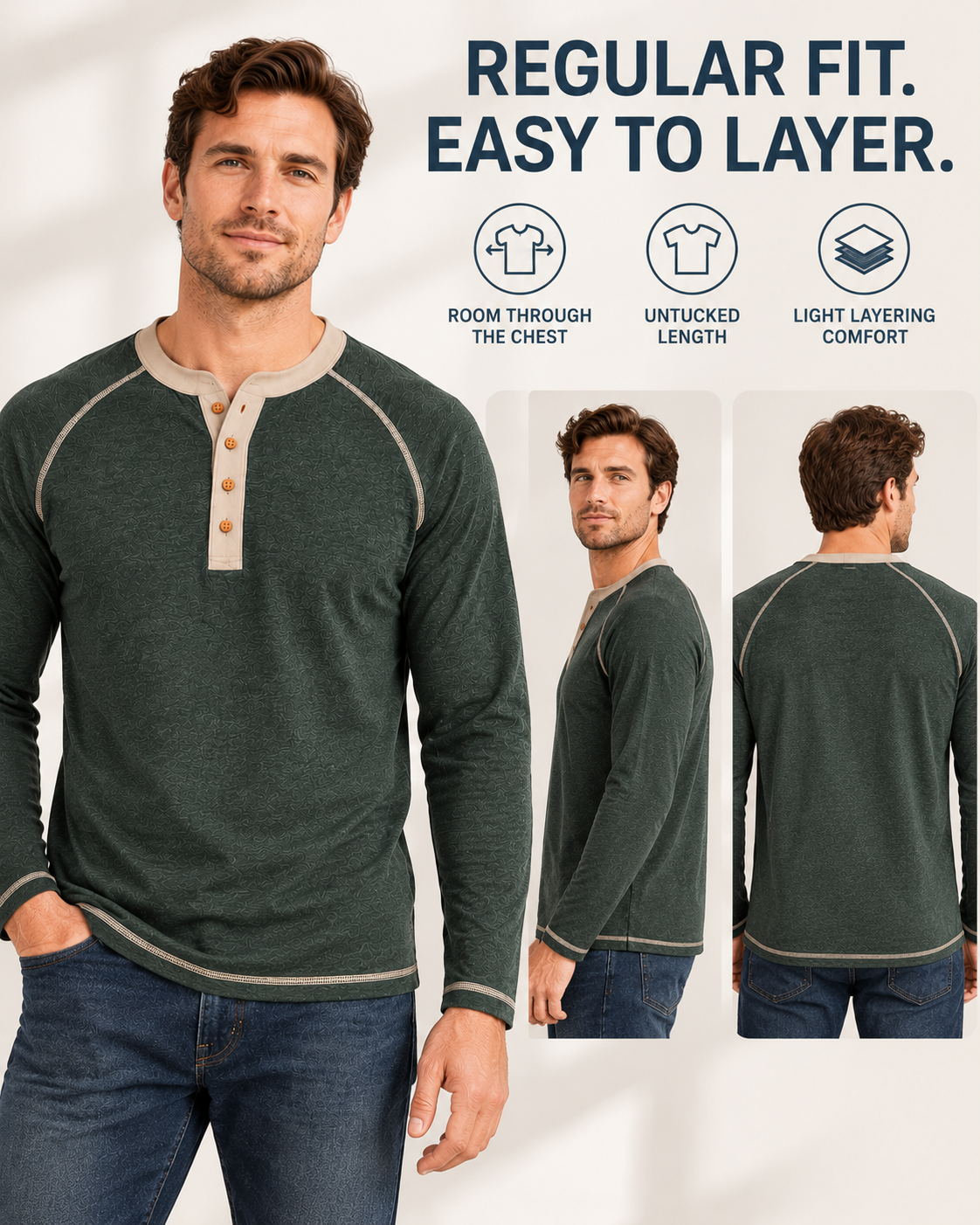 Regular fit and layering views