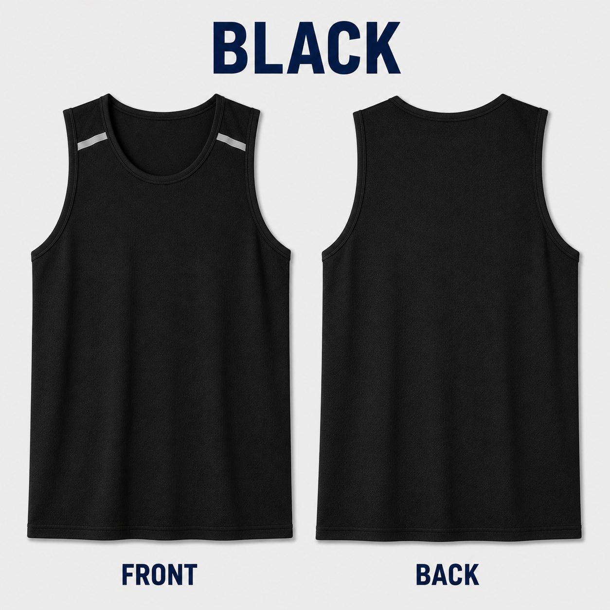 Black micro-mesh tank top complete front and plain back