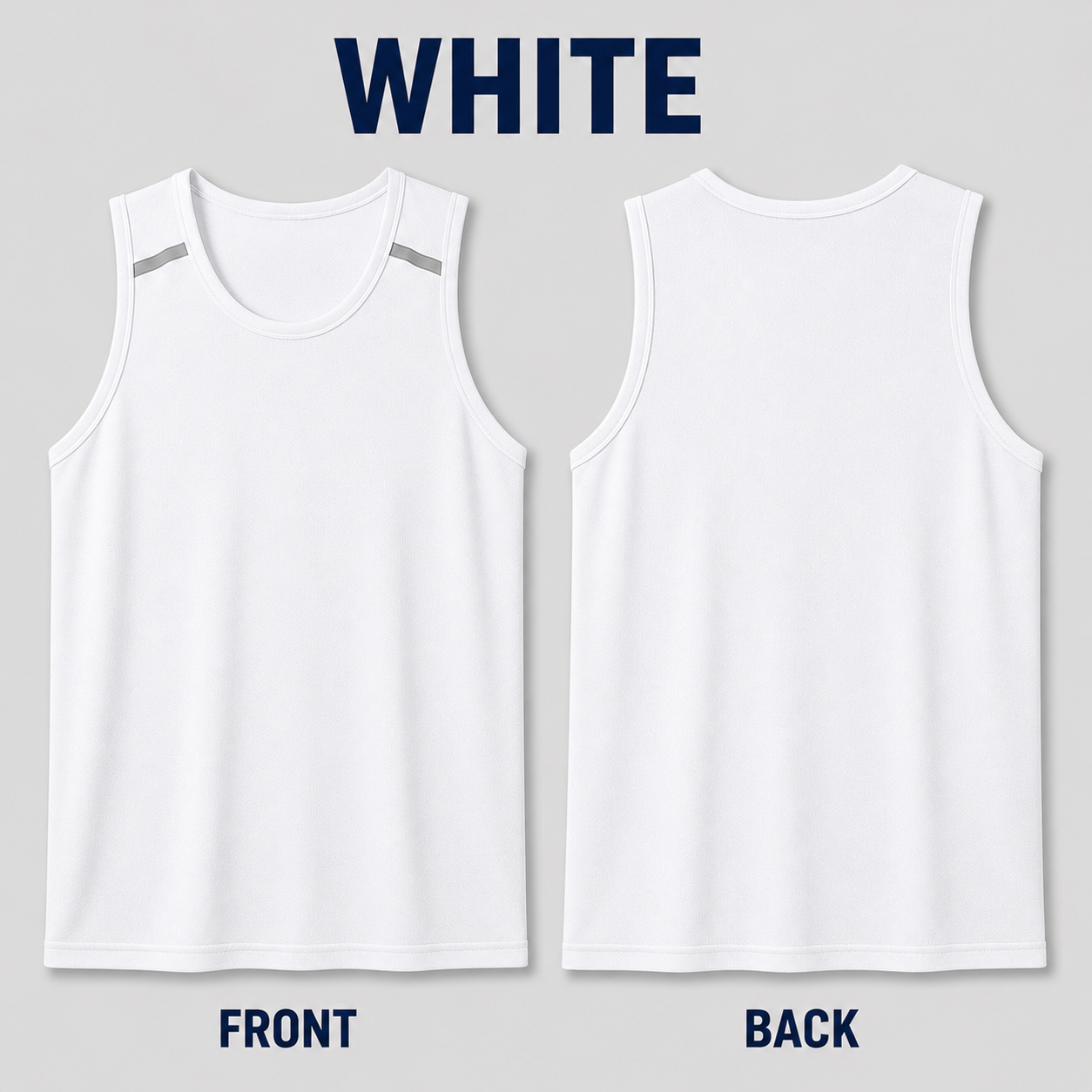 White micro-mesh tank top complete front and plain back