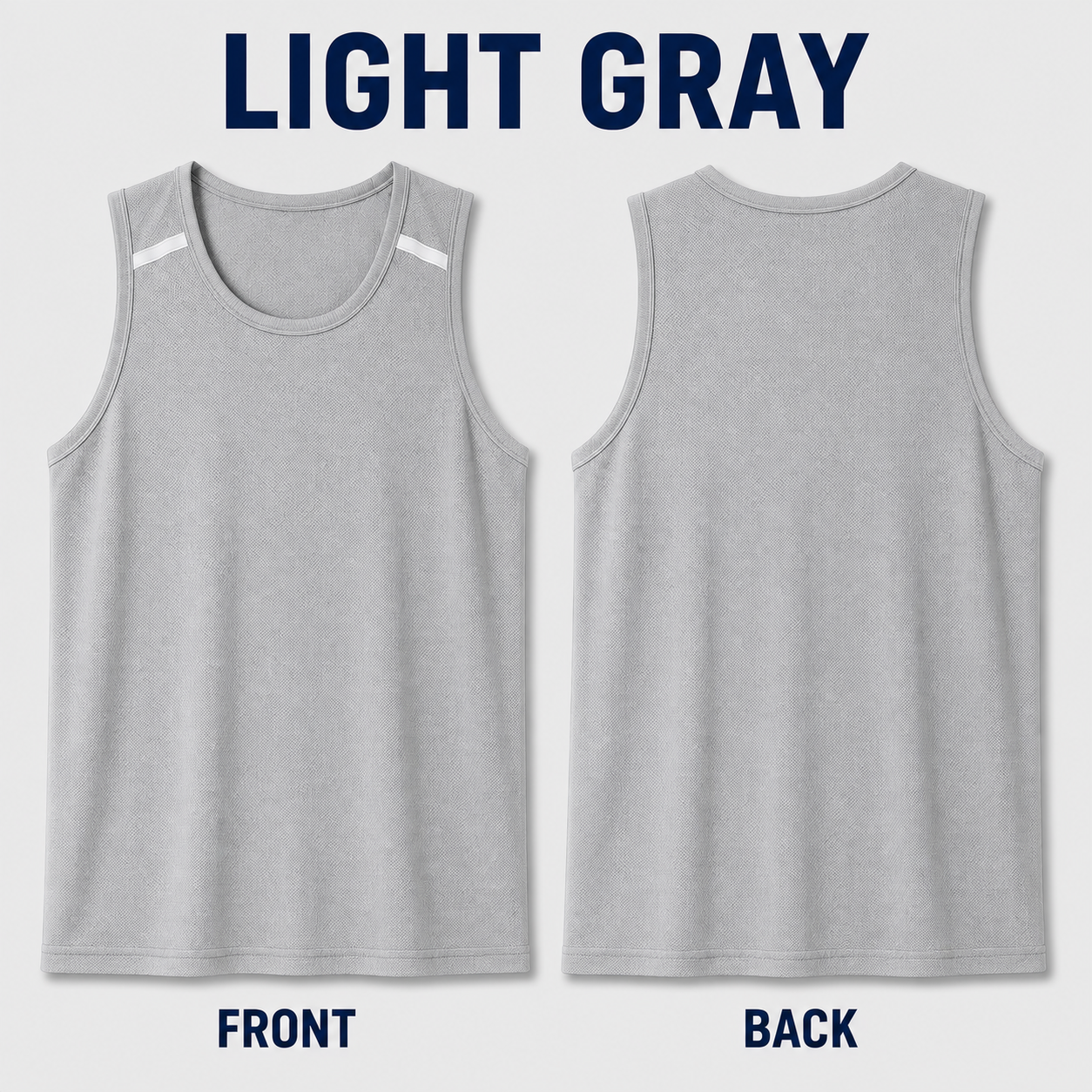 Light Gray micro-mesh tank top complete front and plain back