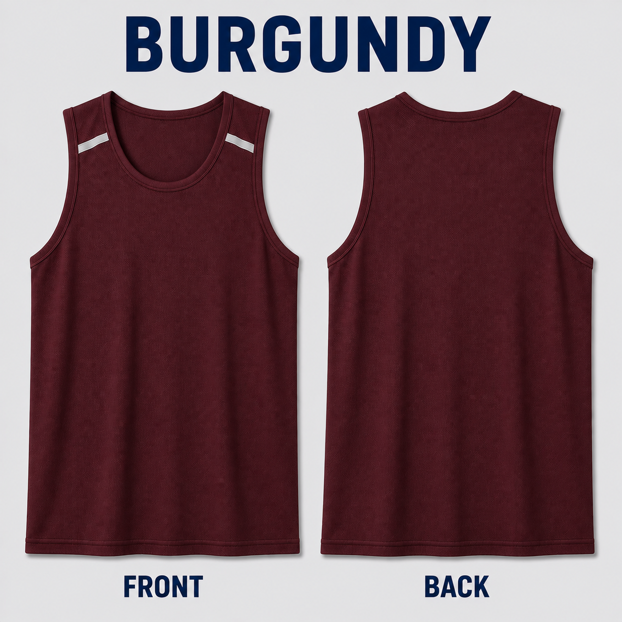 Burgundy micro-mesh tank top complete front and plain back
