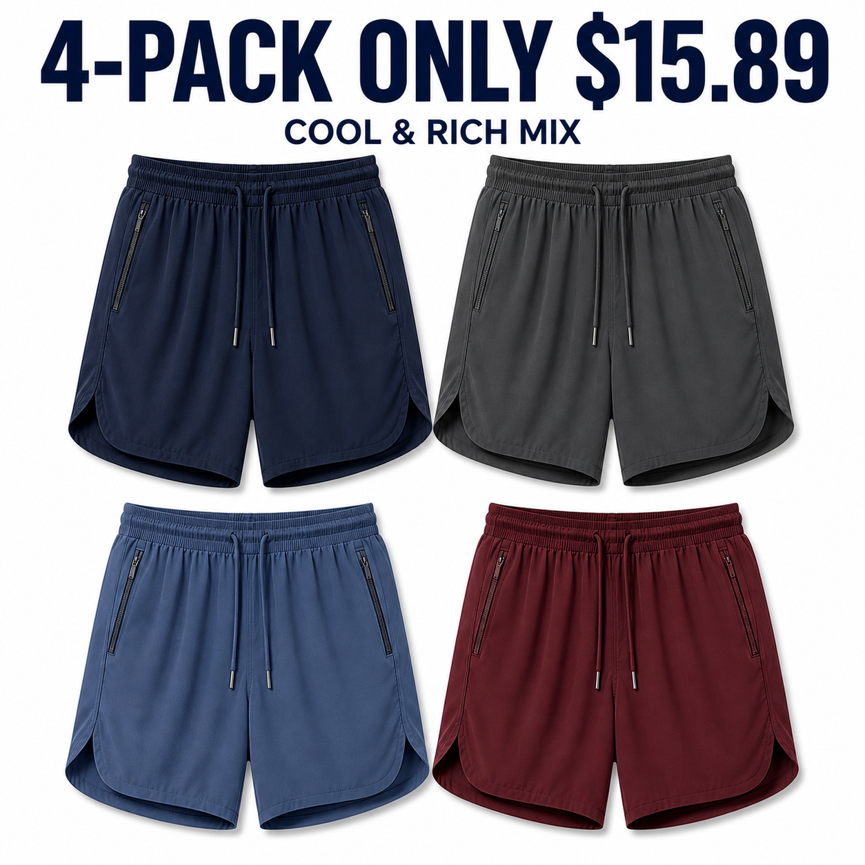 4-Pack F Cool and Rich Mix shorts assortment — 4-PACK ONLY $15.89