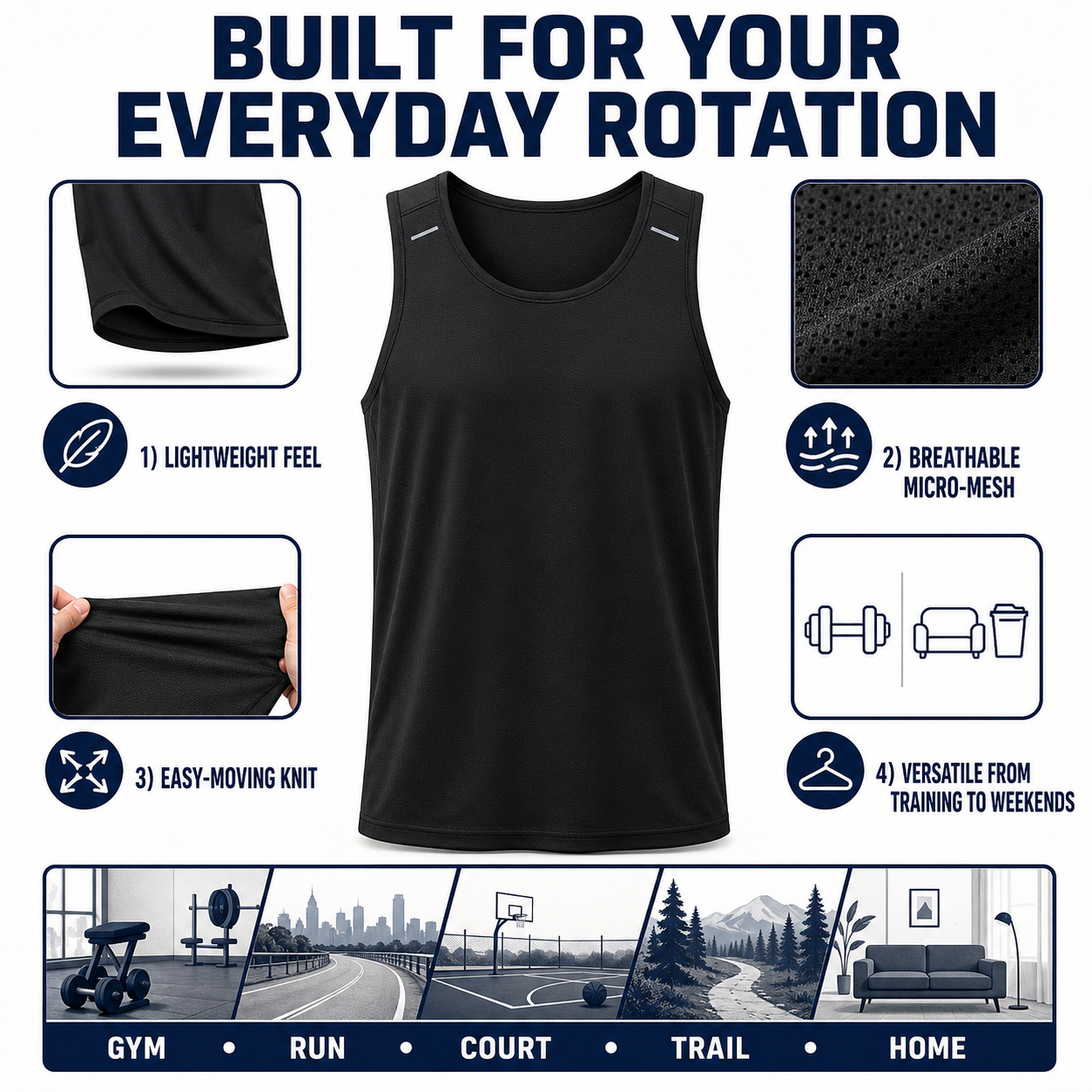 Men's performance tank core benefits and uses