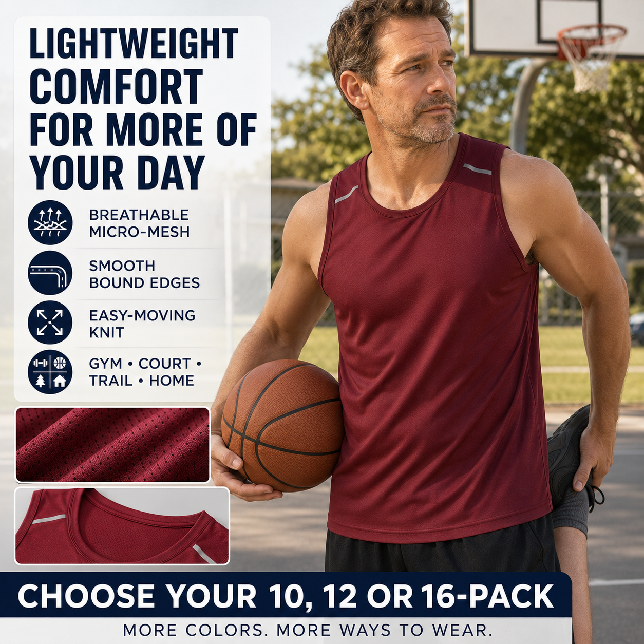Lightweight micro-mesh features in a basketball scene