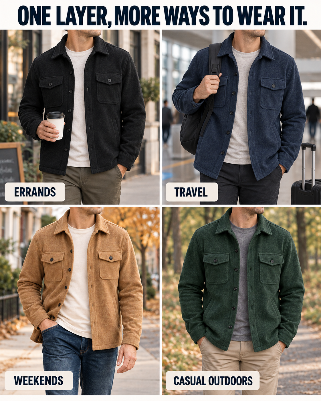 Everyday errands, travel, weekend and casual outdoor uses