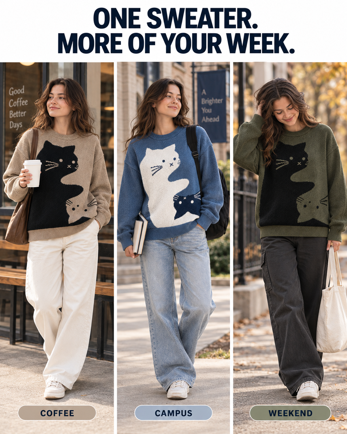 Coffee campus and weekend styling