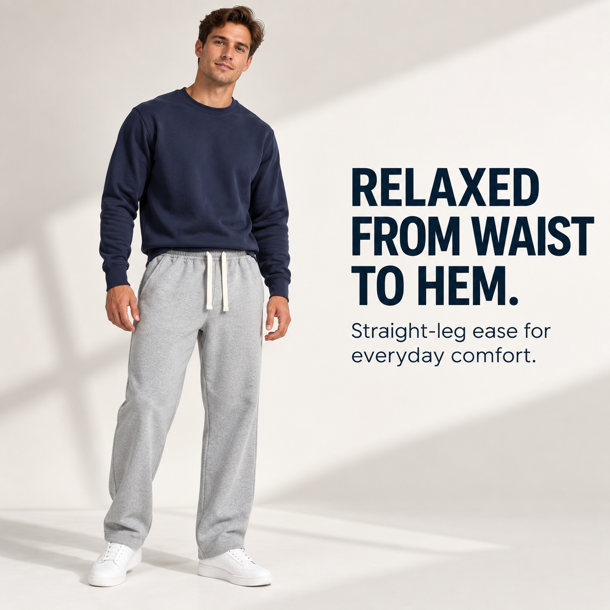 Relaxed straight-leg fit overview