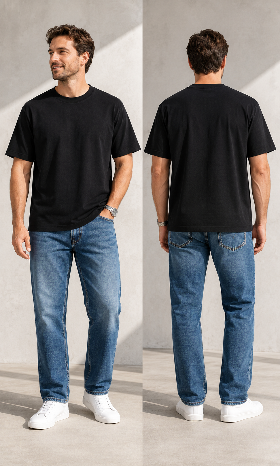 Black urban outfit front and back