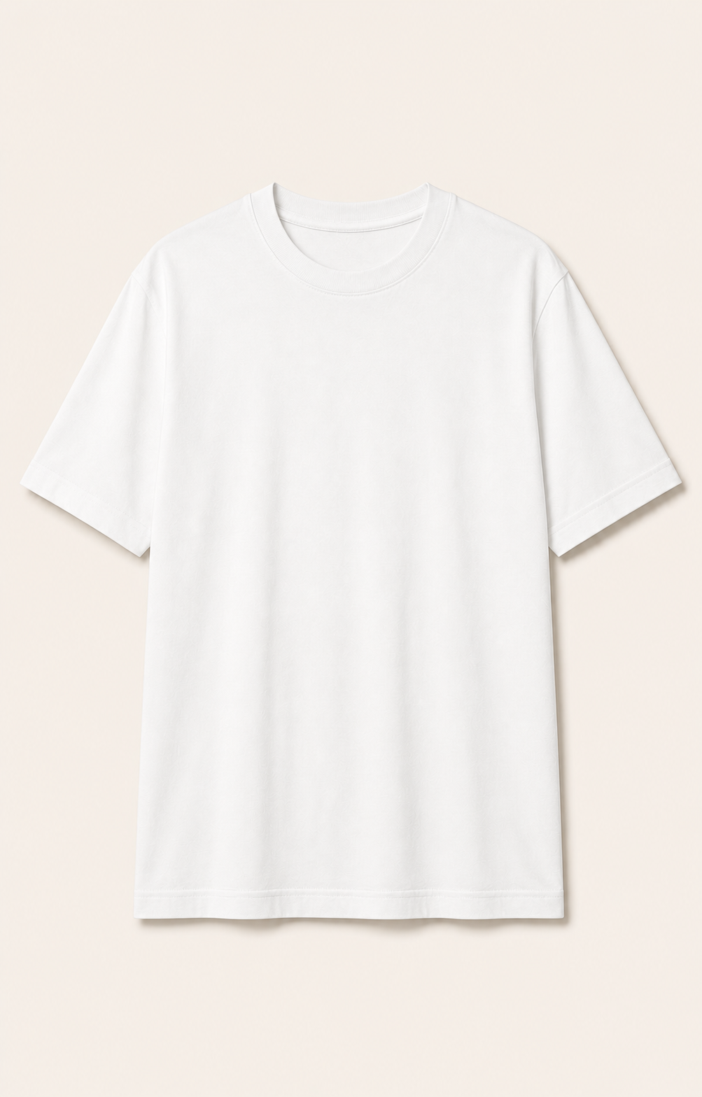Men's white loose-fit crew-neck T-shirt