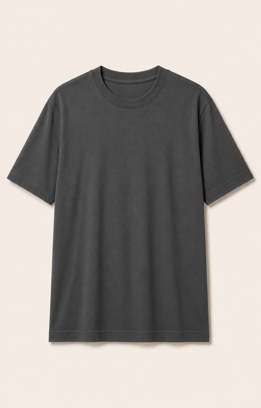 Men's charcoal gray loose-fit crew-neck T-shirt
