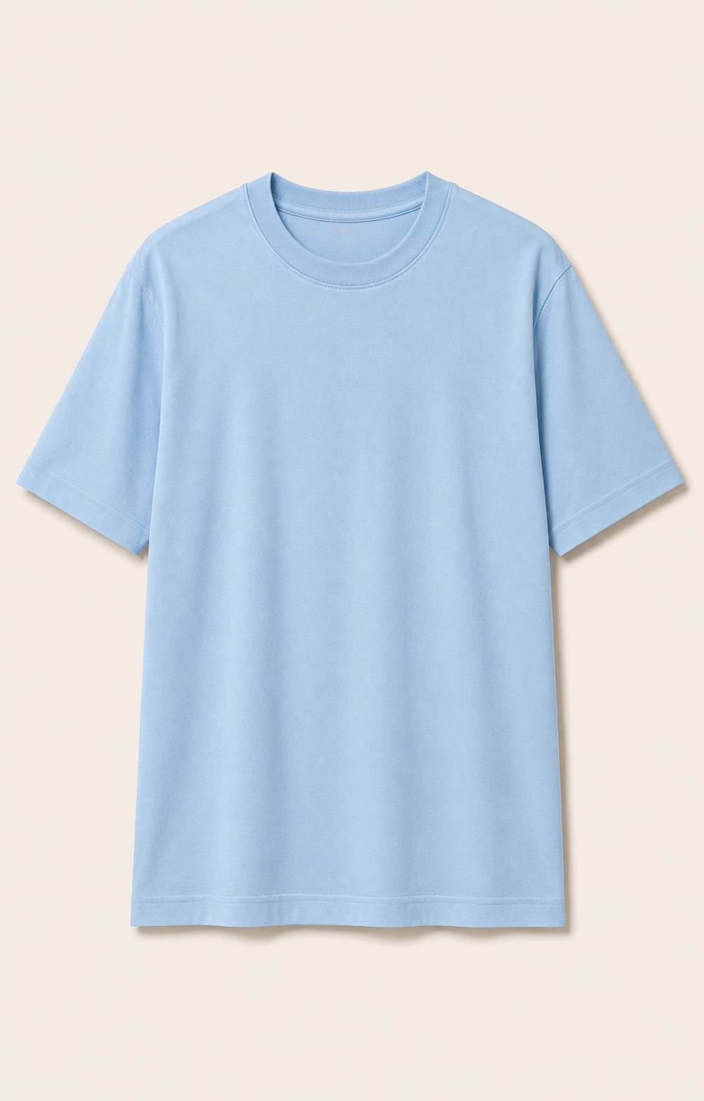 Men's light blue loose-fit crew-neck T-shirt