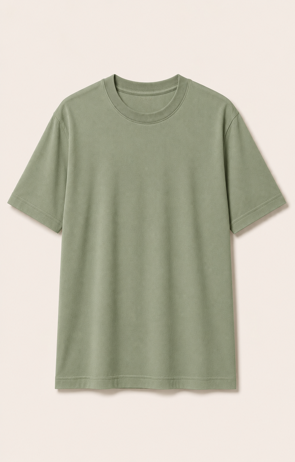 Men's sage green loose-fit crew-neck T-shirt
