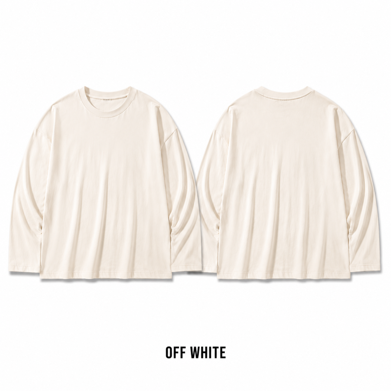 Off White oversized long-sleeve T-shirt front and back