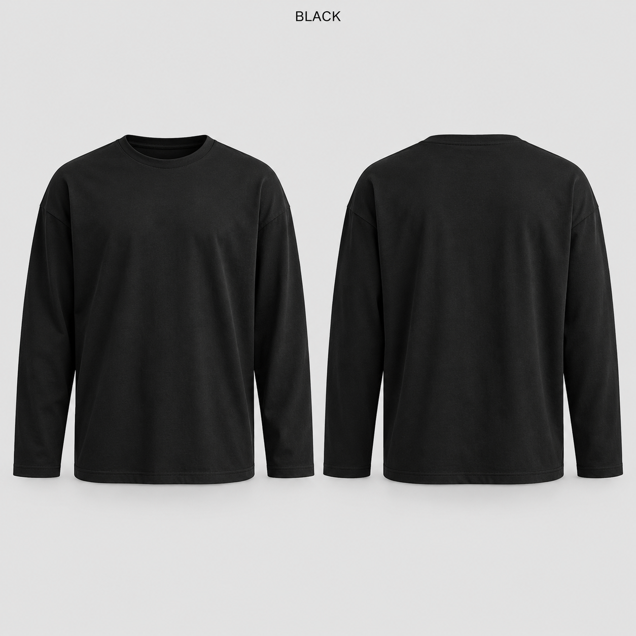 Single Black unisex cotton long sleeve T-shirt