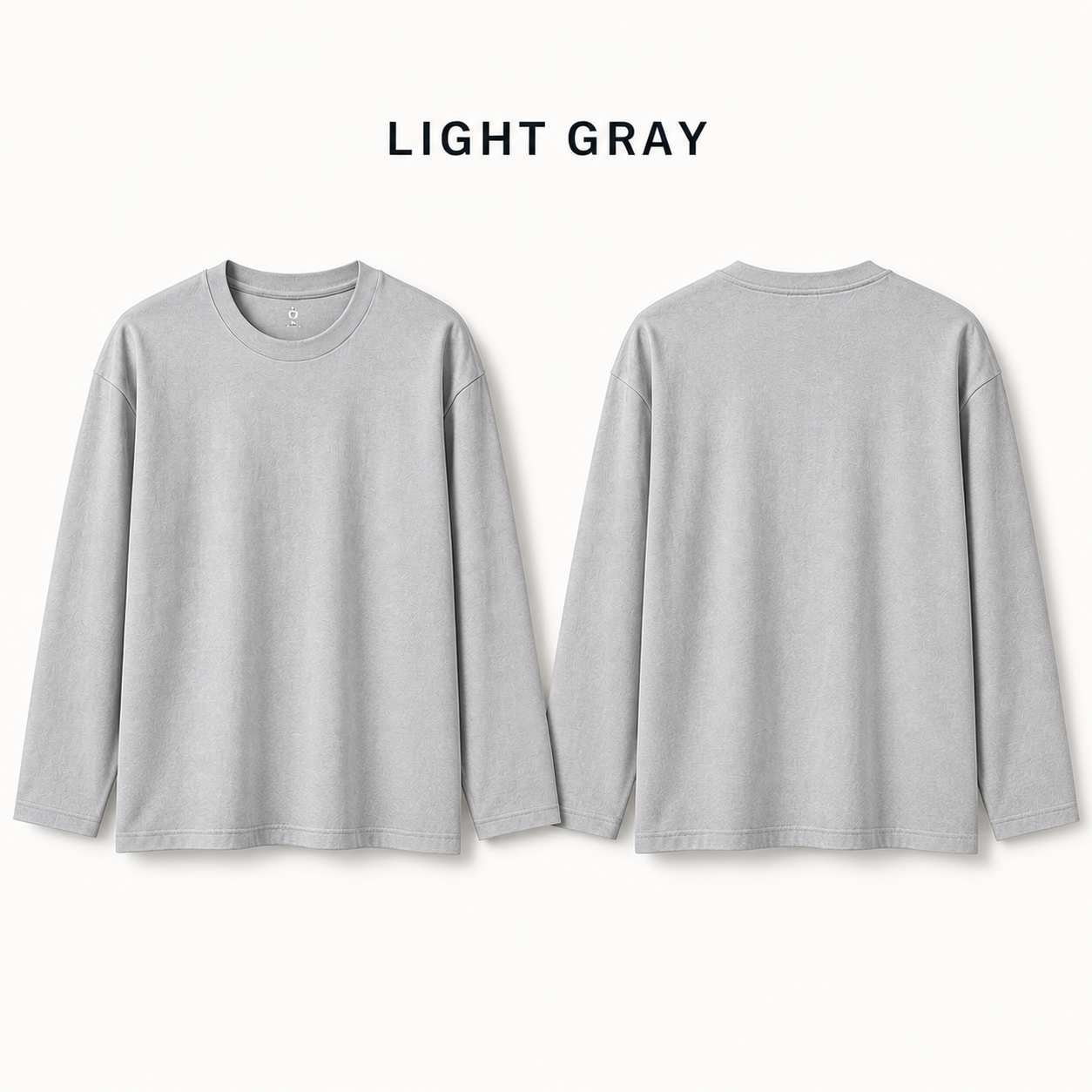 Single Light Gray unisex cotton long sleeve T-shirt