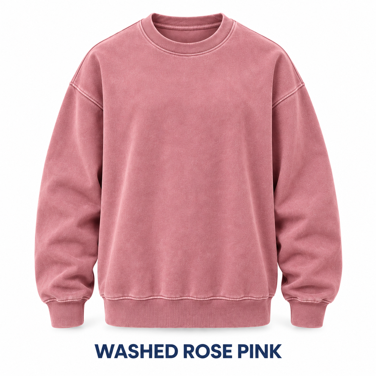 Washed Rose Pink vintage wash crewneck sweatshirt front view