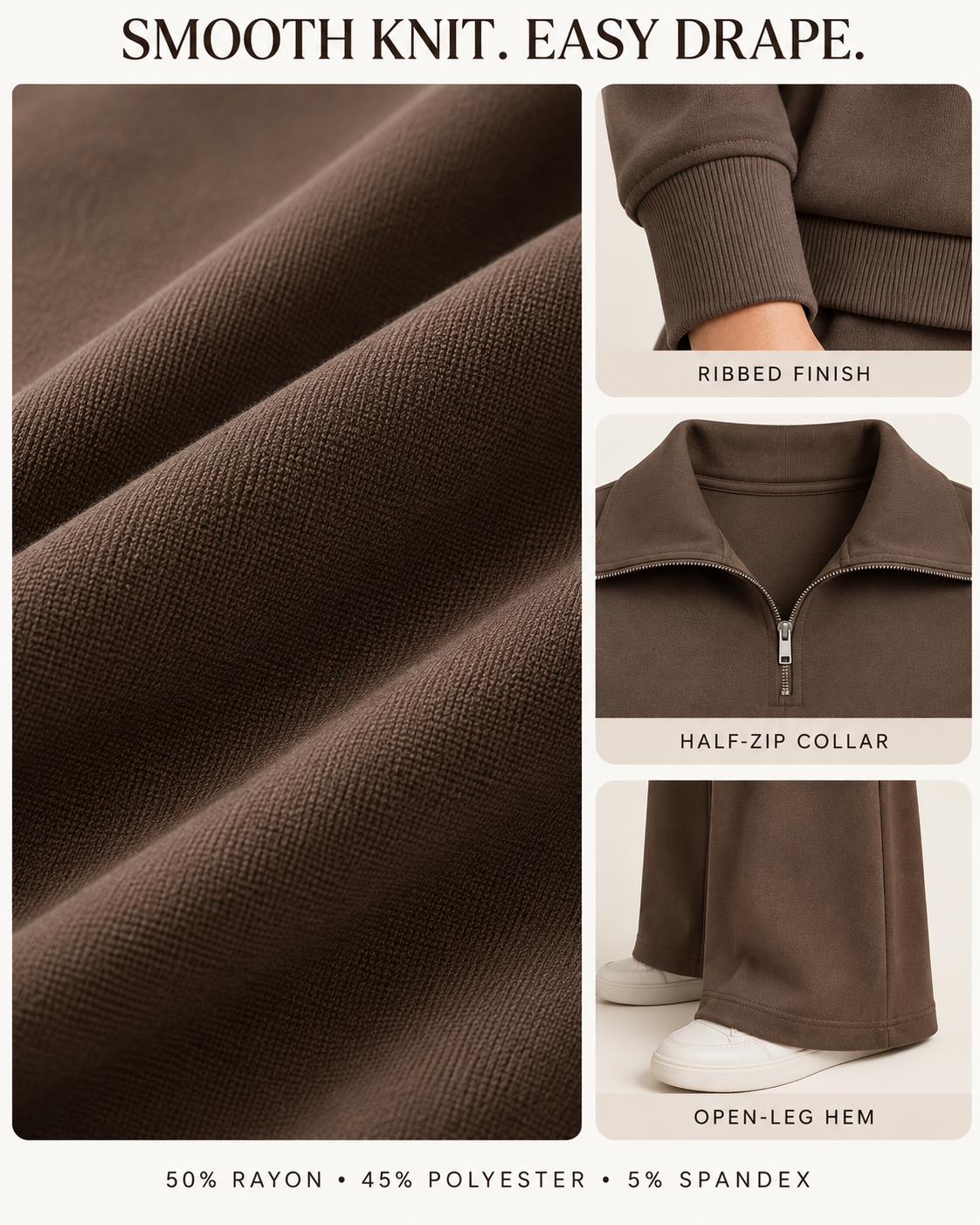 Mocha Brown material and construction details