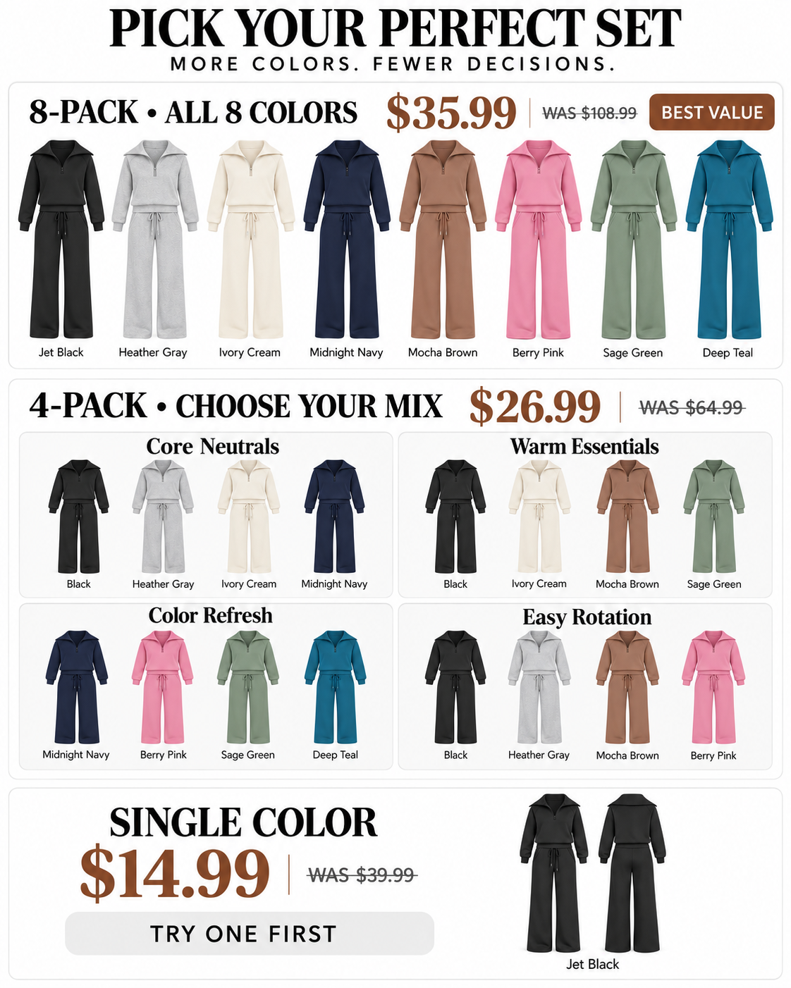 8-Pack, 4-Pack, and single color price choices