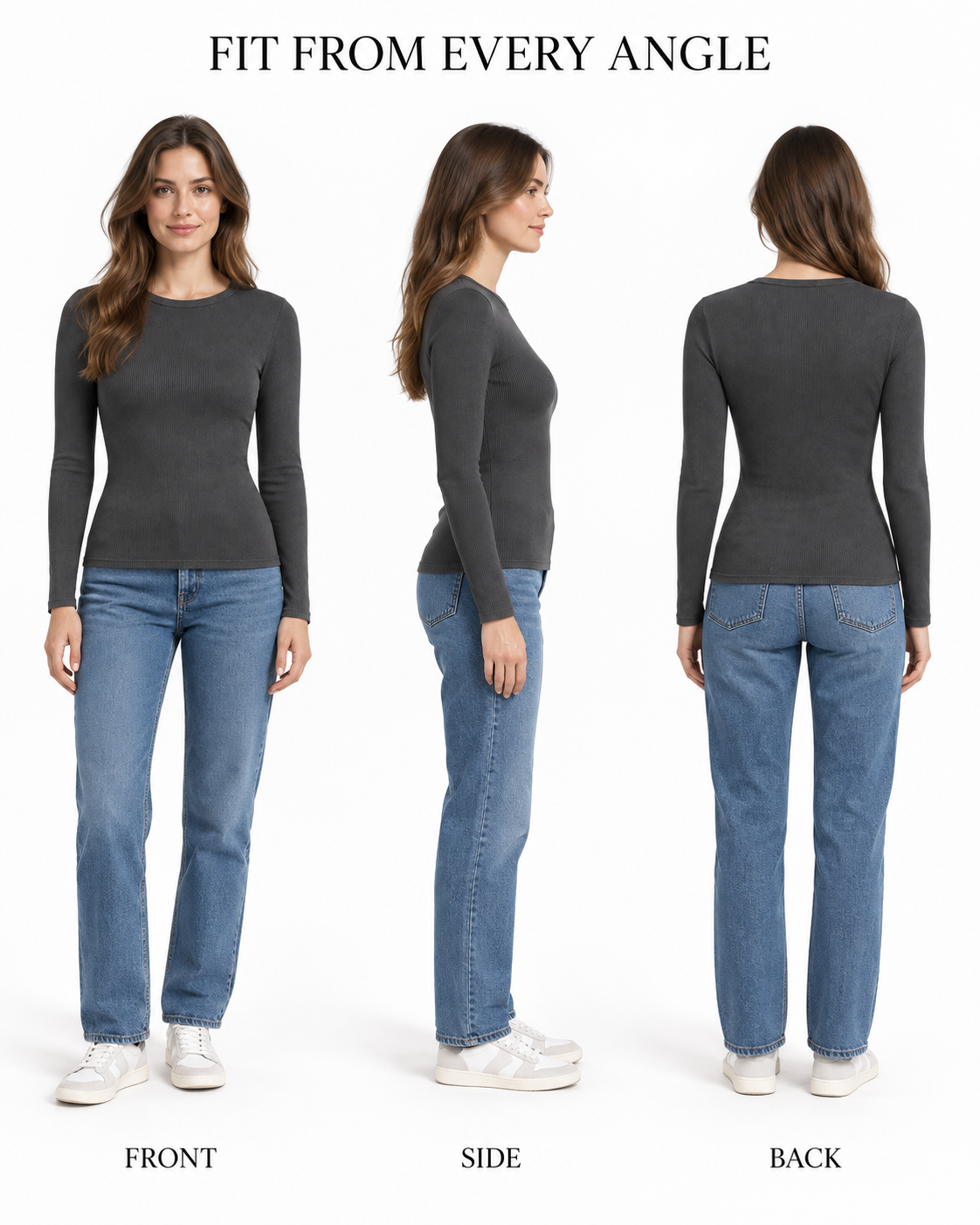 Front, side and back fit views