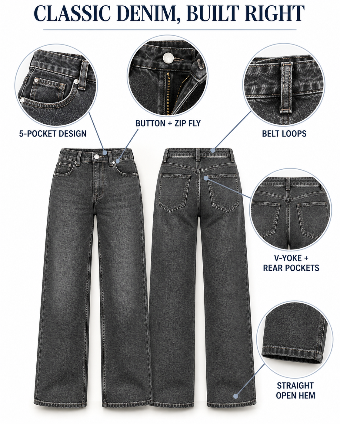 Front and back construction details