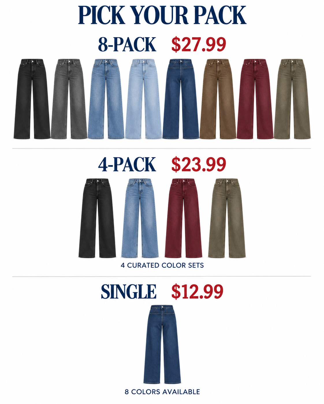 Simple 8-Pack, 4-Pack and Single selector