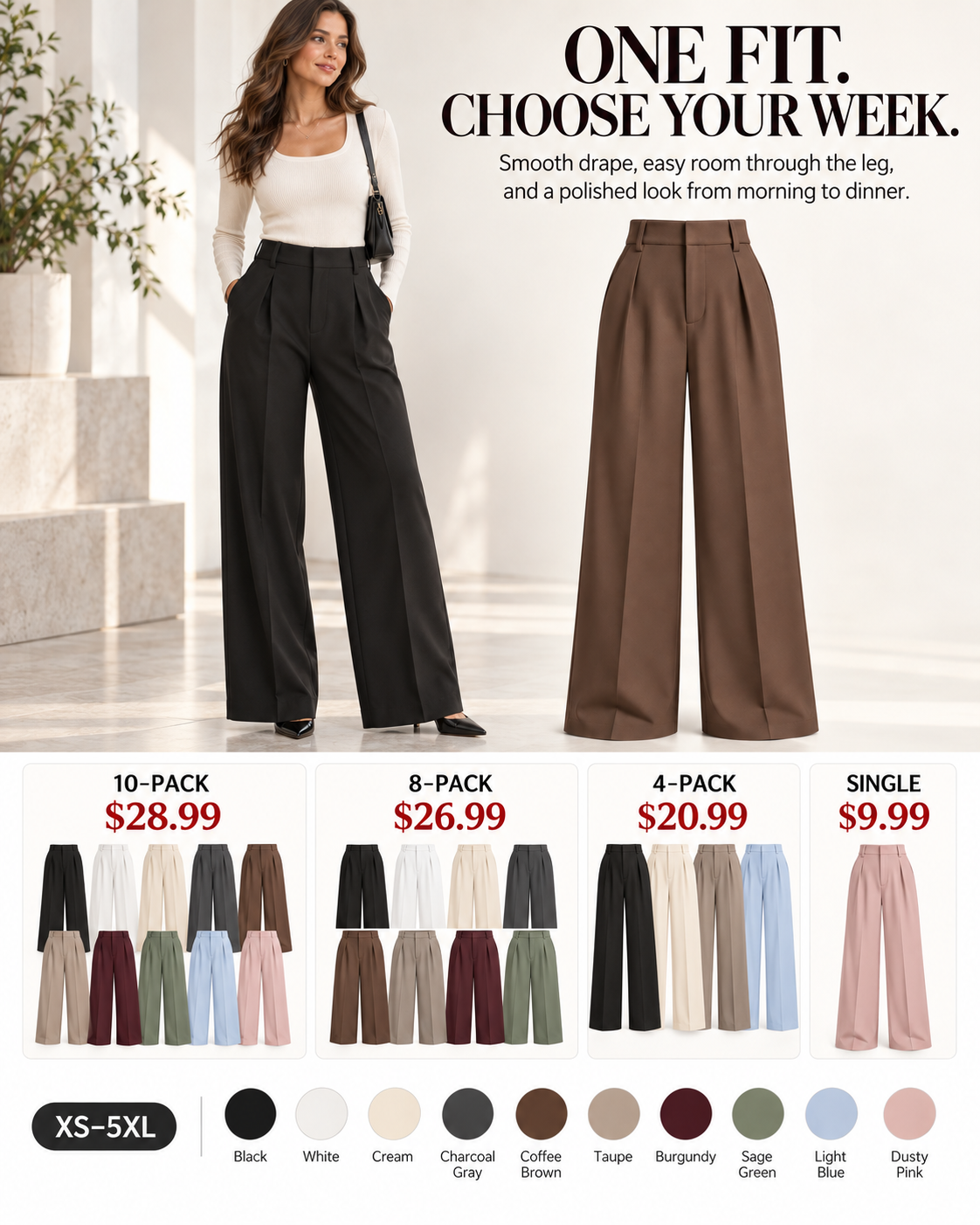 Model, product, pack prices and ten color choices