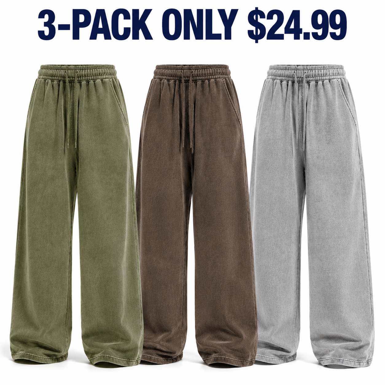 3-Pack Earth Rotation extreme-baggy fleece sweatpants, Only $24.99