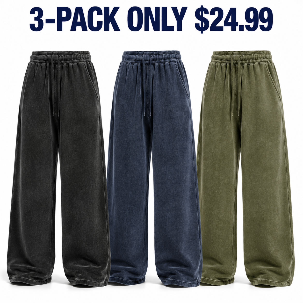 3-Pack Street Rotation extreme-baggy fleece sweatpants, Only $24.99