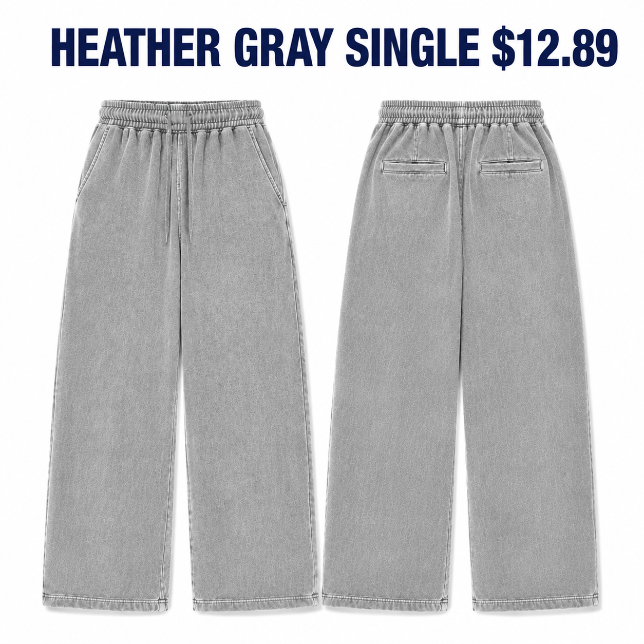 Heather Gray extreme-baggy fleece sweatpants single, $12.89