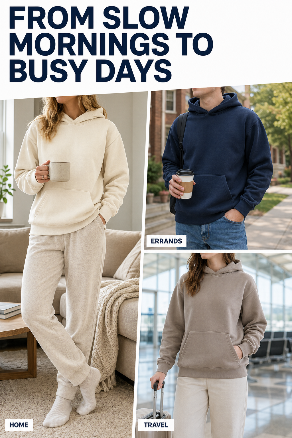 Unisex hoodie realistic everyday use scenes