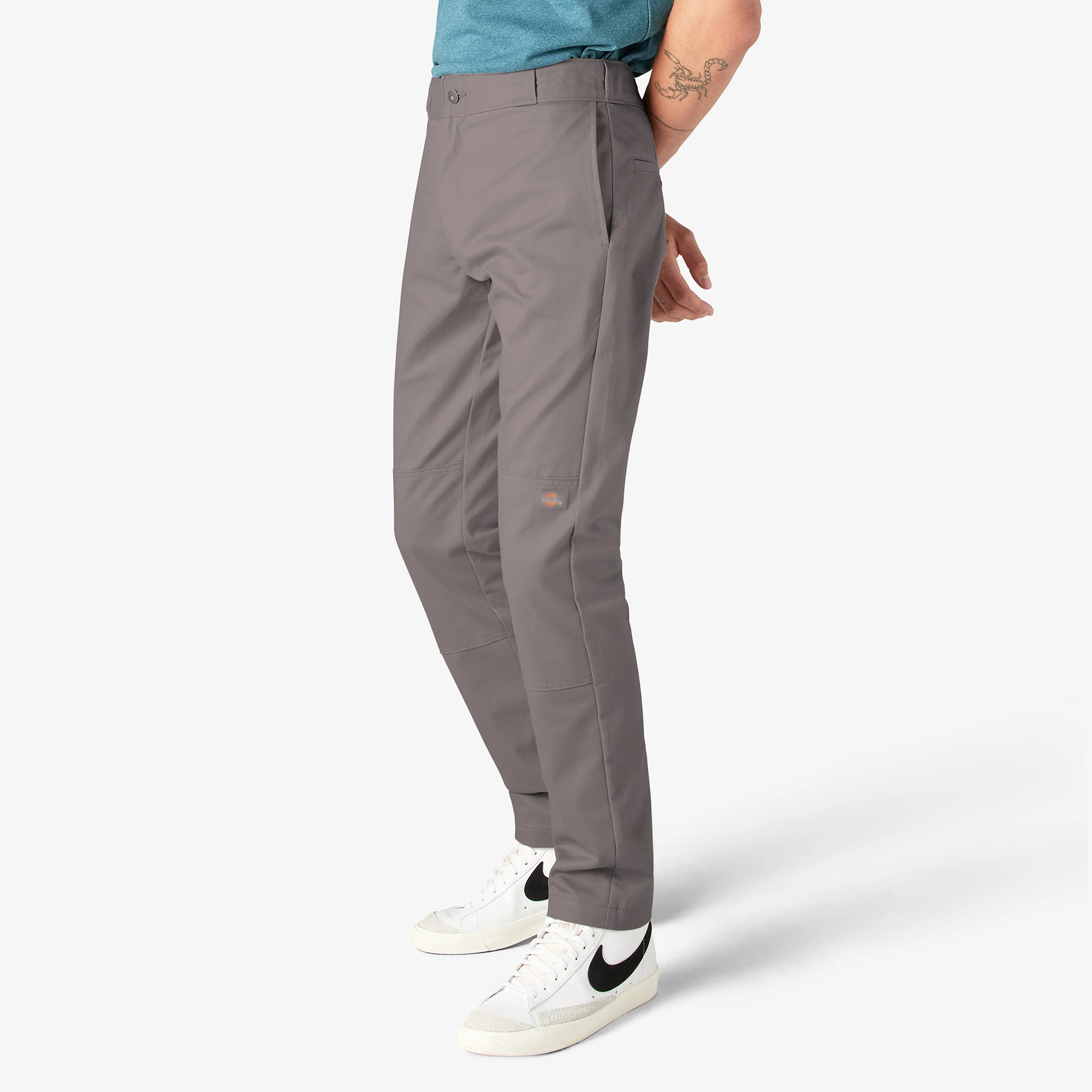 Men's Flex Skinny Fit Double Knee Work Pants – Stretch, Stain-Resistant, Reinforced