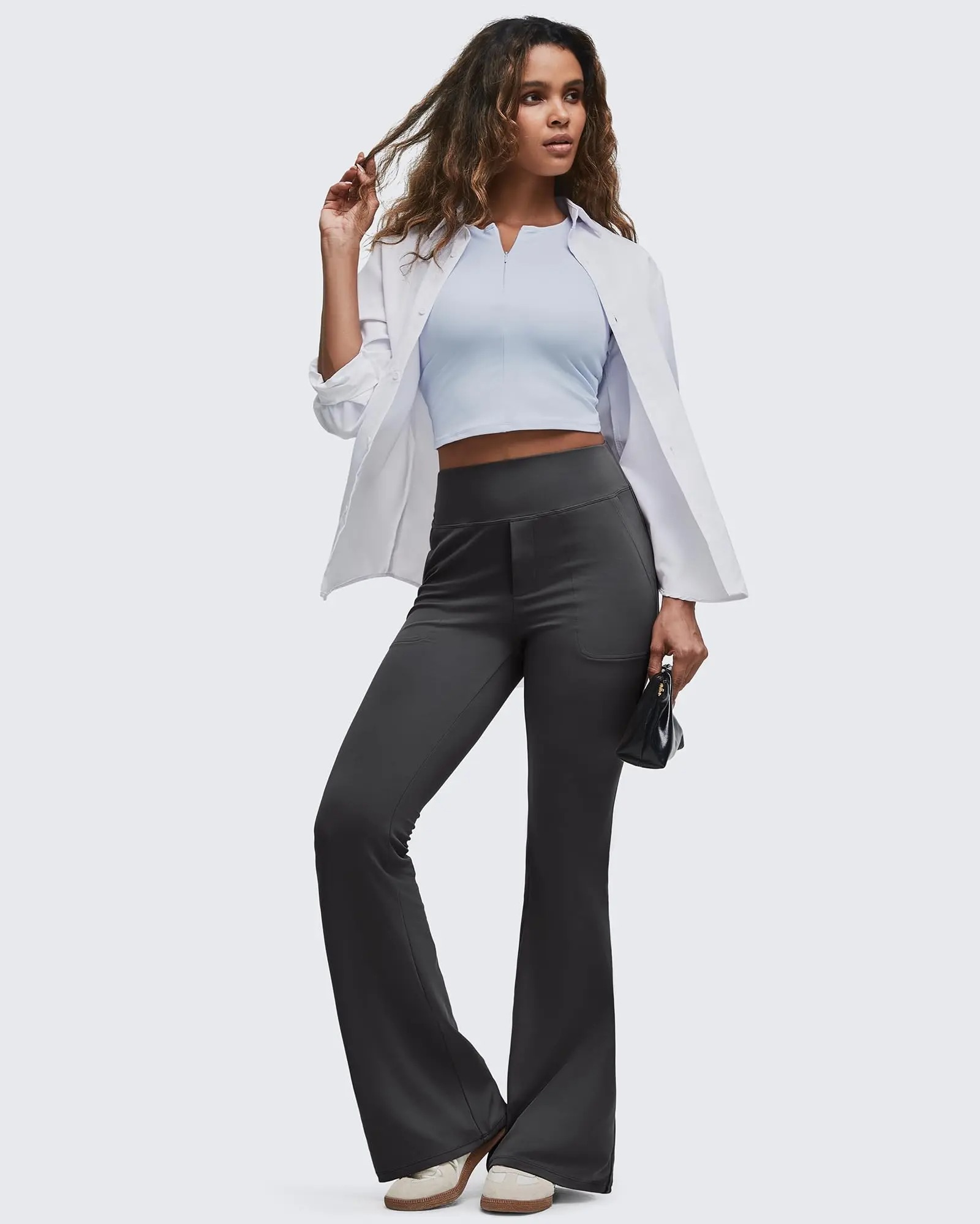 Women's Flared Leg Pants - High-Waisted Bootcut Leggings for Women