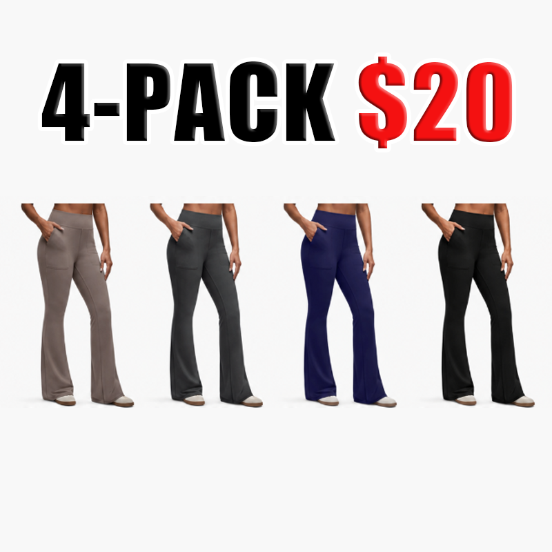 Women's Flared Leg Pants - High-Waisted Bootcut Leggings for Women