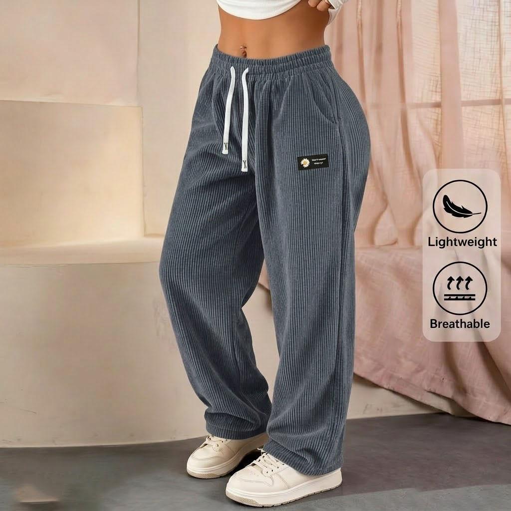 Women&rsquo;s 2-pack straight-leg corduroy casual pants with a fashionable drawstring waist, suitable for all seasons.Suitable for everyday dates; the best gift for women.