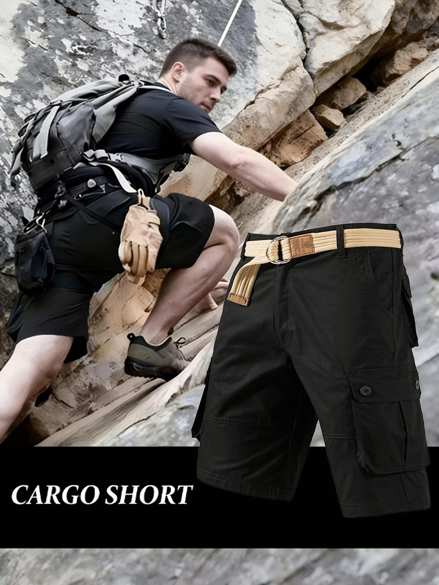 6-pack men’s cargo pants, tactical men’s shorts, men’s shorts with multifunctional pockets, suitable for golf and outdoor activities, men’s hiking shorts, wear-resistant, wrinkle-resistant, breathable shorts