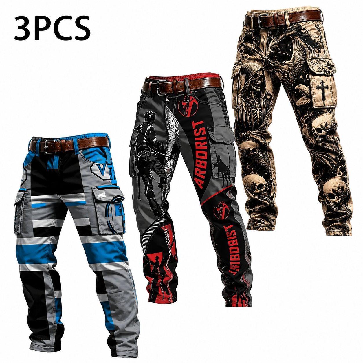 🦺 High-Visibility Full Print Cargo Pants