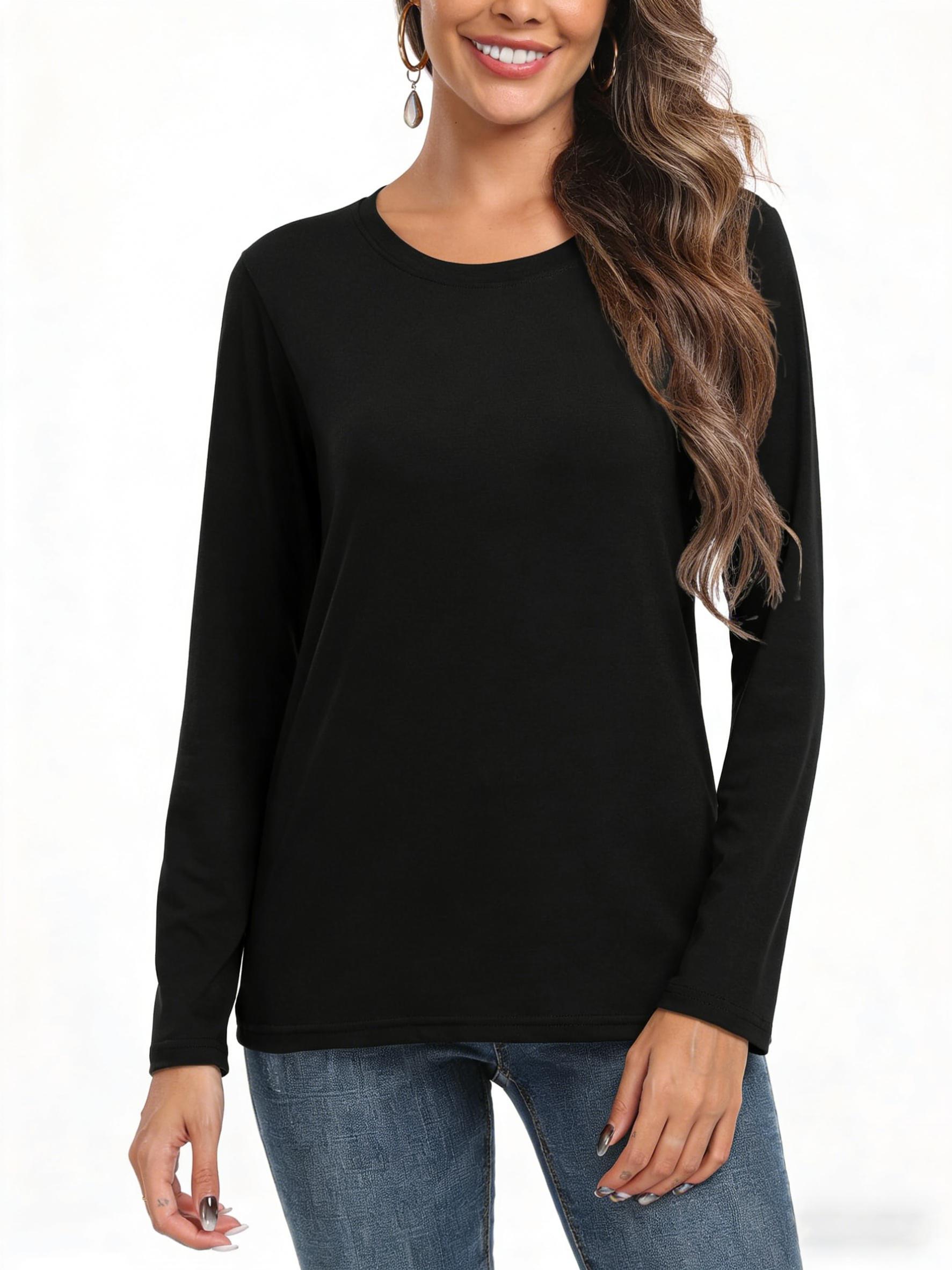 【Limited time deal】【Fast Shipping】Women's Loose Fit Long Sleeve Crewneck Tops - Basic Casual Shirts for Layering,back to school,back to school shopping 【Limited time deal】【Fast Shipping】Women's Loose Fit Long Sleeve Crewneck Tops - Basic Casual Shirts for Layering,back to school,back to school shopping