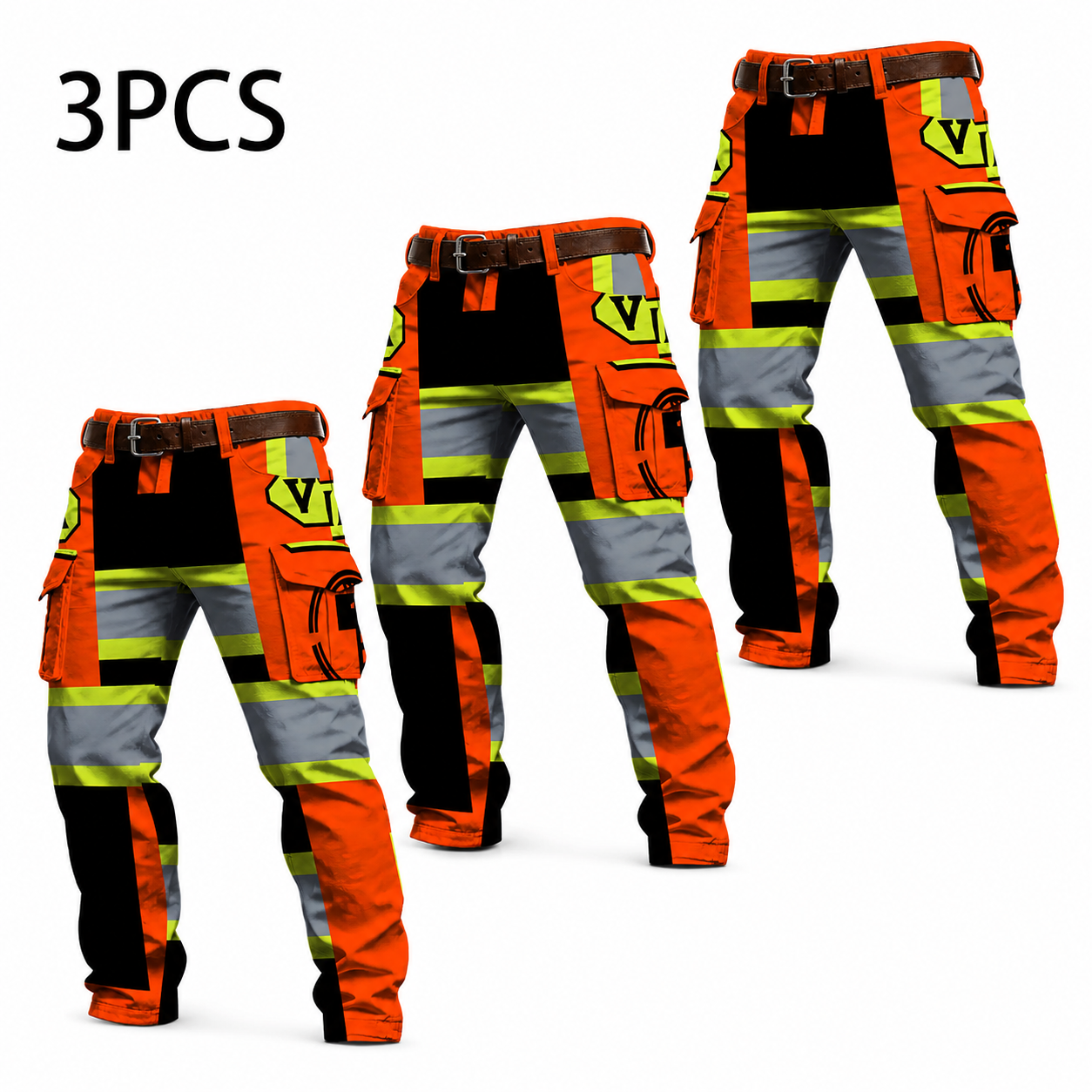 🦺 High-Visibility Full Print Cargo Pants