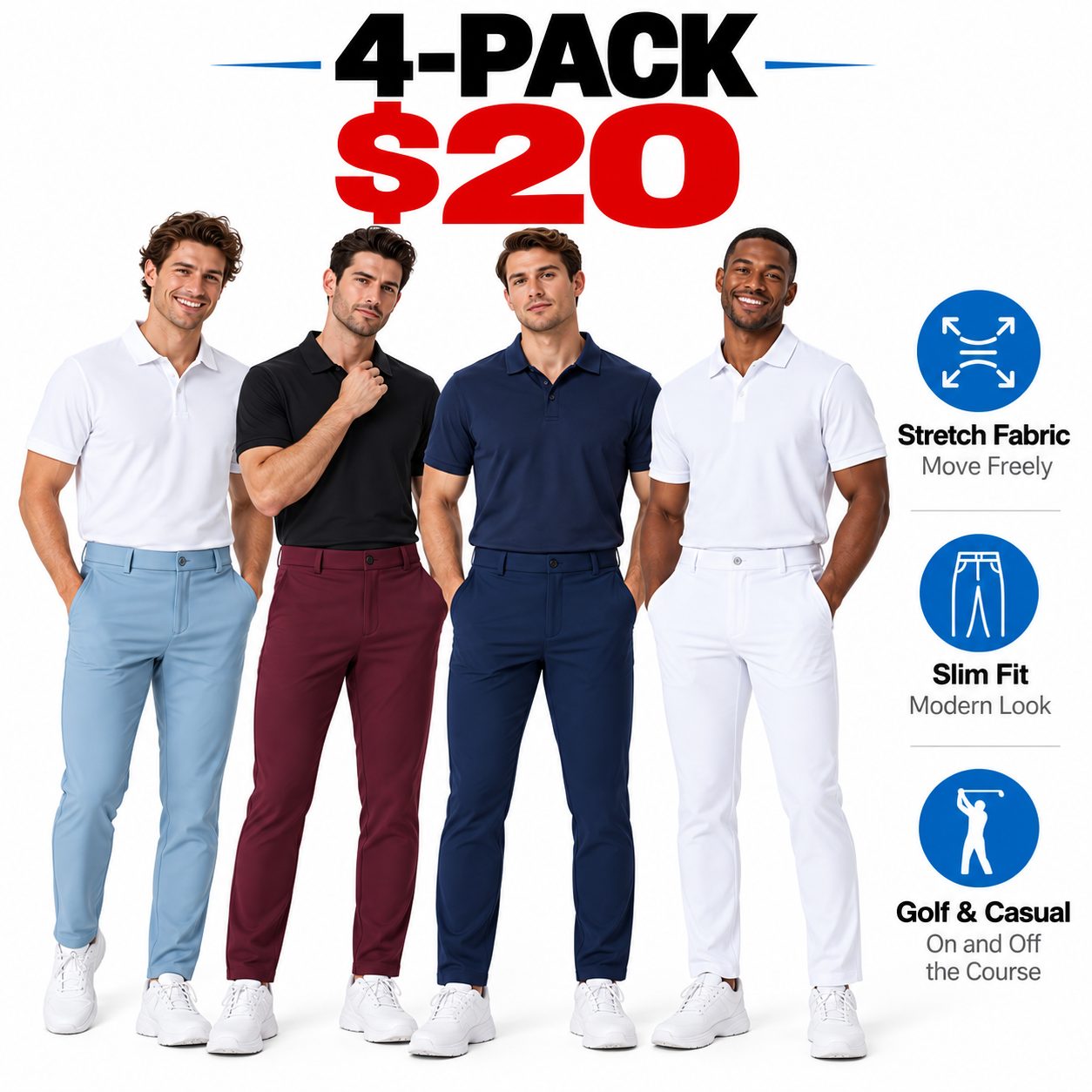 Men's Performance Stretch Golf Pants