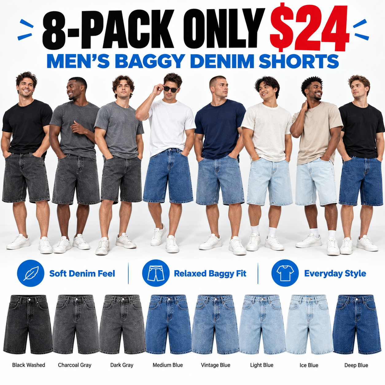 MEN'S BAGGYDENIM SHORTS