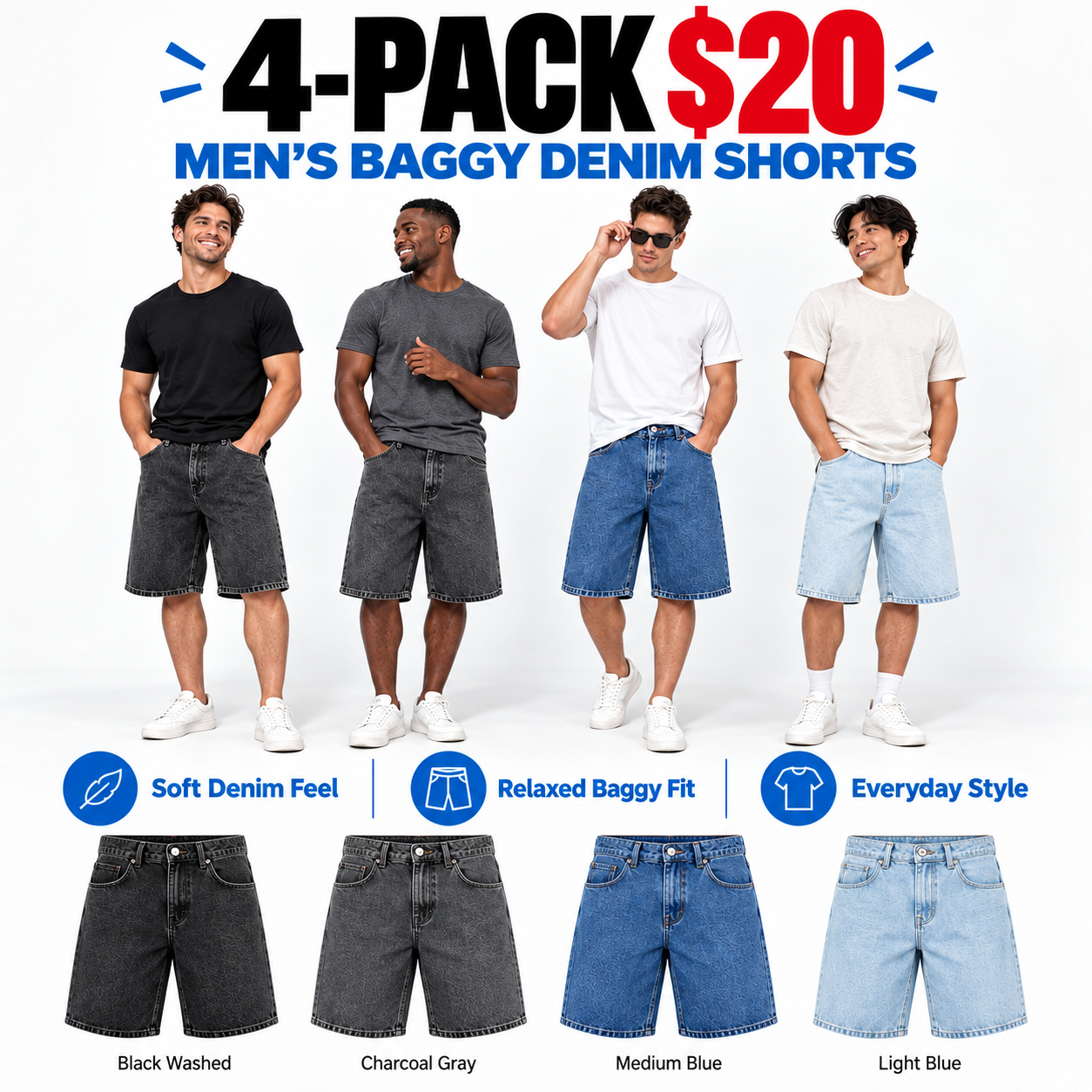 MEN'S BAGGYDENIM SHORTS
