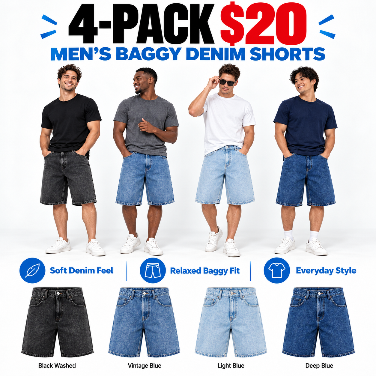 MEN'S BAGGYDENIM SHORTS