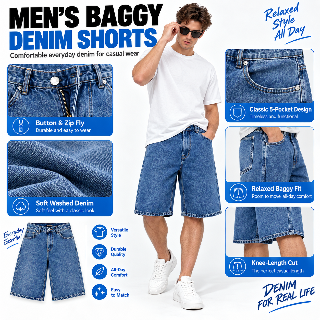 MEN'S BAGGYDENIM SHORTS