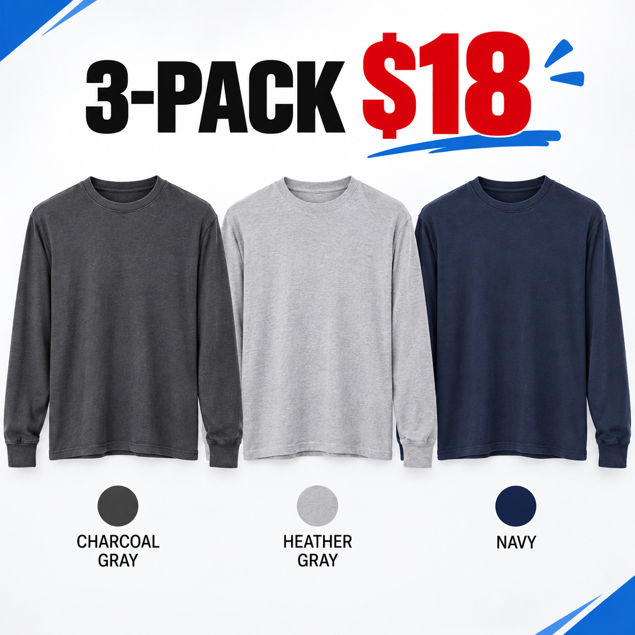 Men's Premium Cropped Long Sleeve Tees – Crew Neck Raw Hem