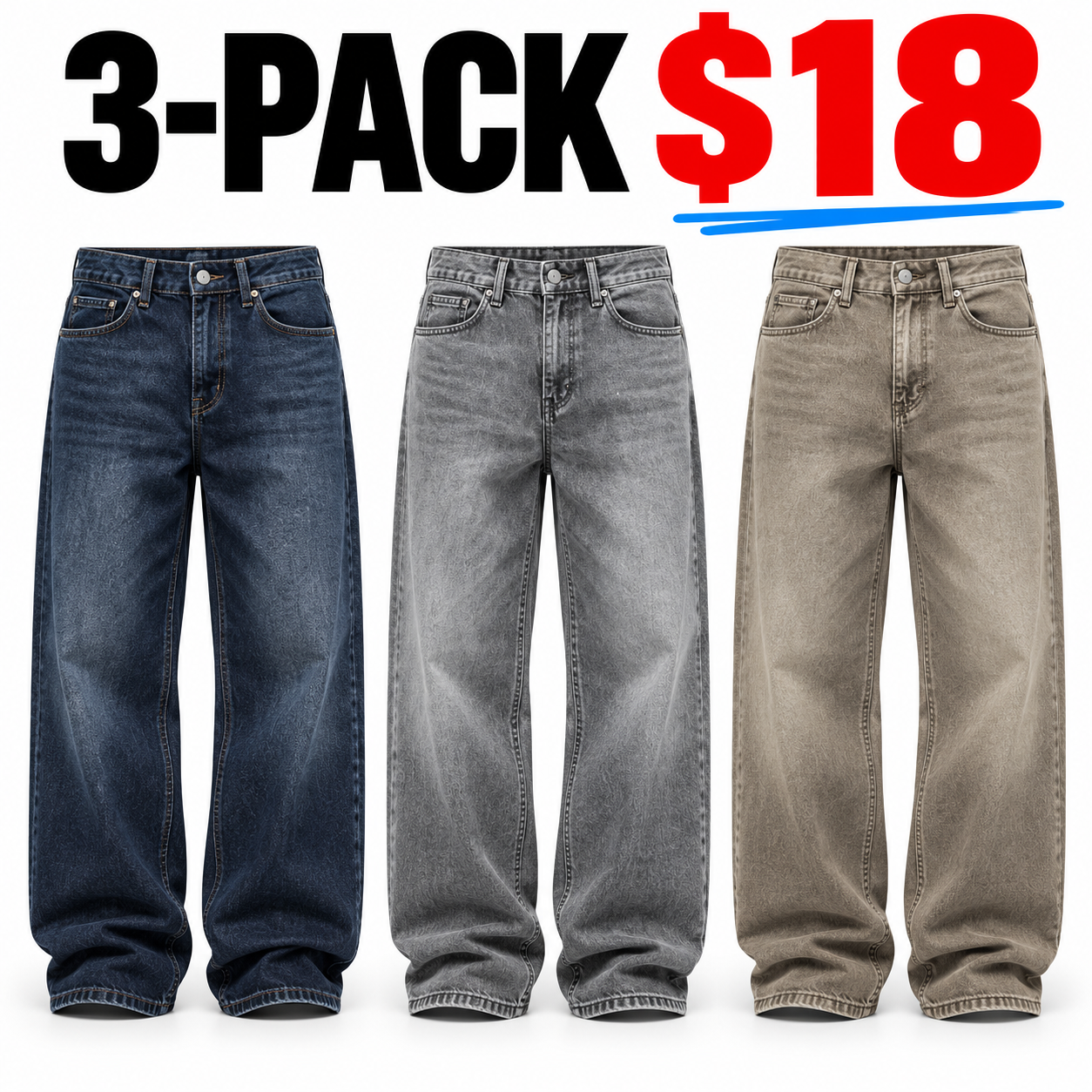 🔥Men's Drawstring Elastic Waist Straight-Leg Jeans