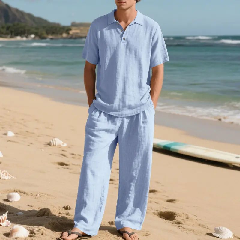 Men’s Linen Beach Two Piece Set