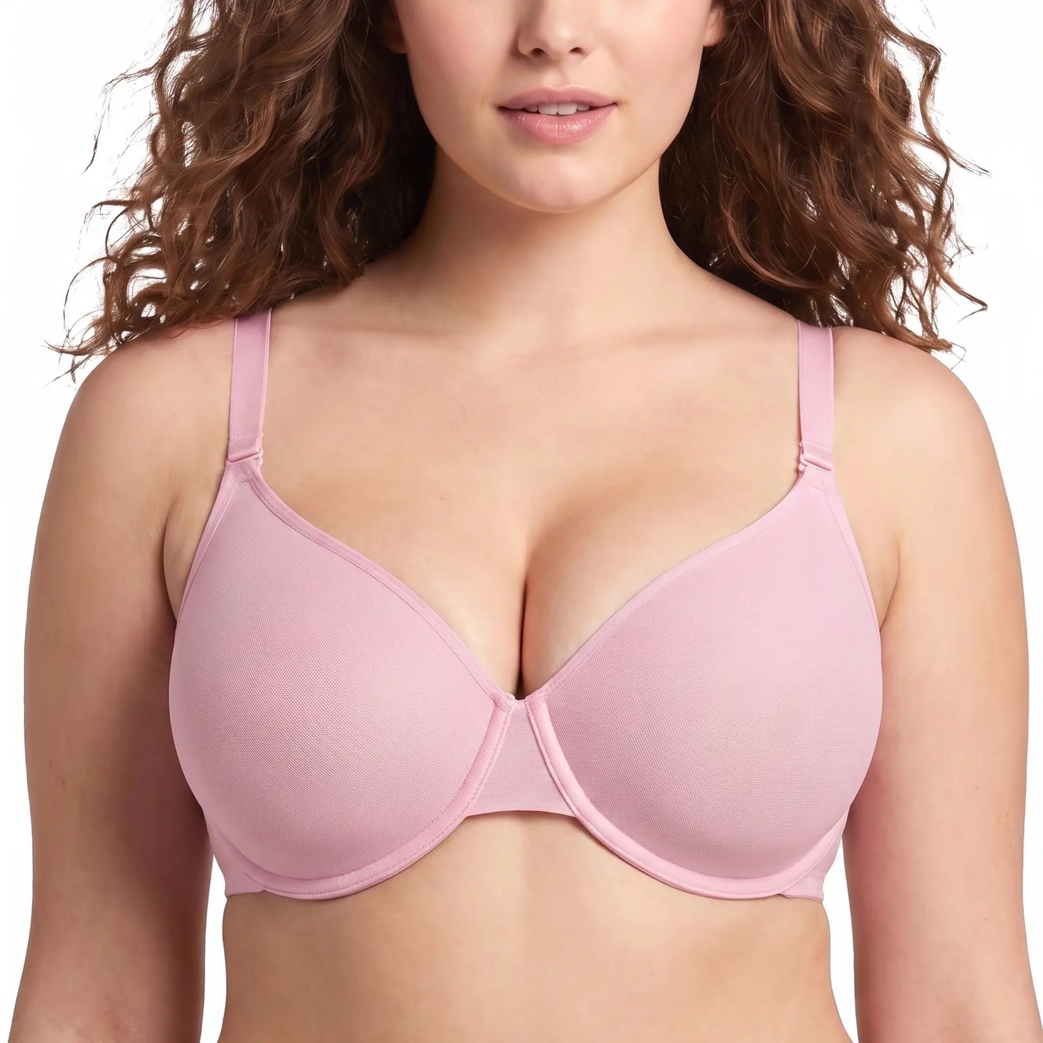 Women's Air Light Sheer Mesh Halter Bra – Unlined Full Coverage Underwire 5-Way Convertible Bra